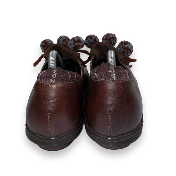 M by Morenatom Leather Pom Slip-on Loafers Brown Women's 7.5B - Picture 5 of 11